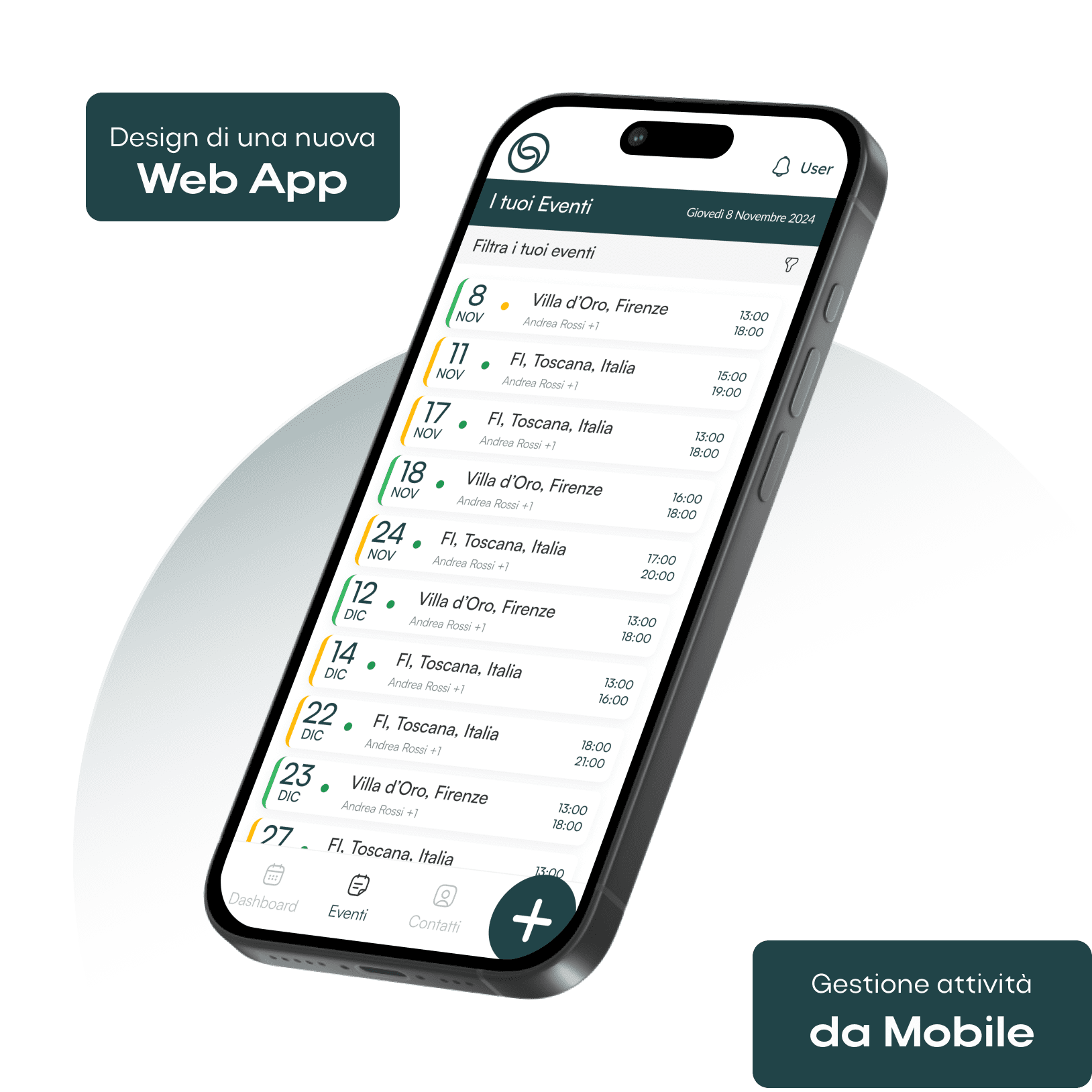 Web app per gestione eventi, in modo facile e intuitivo